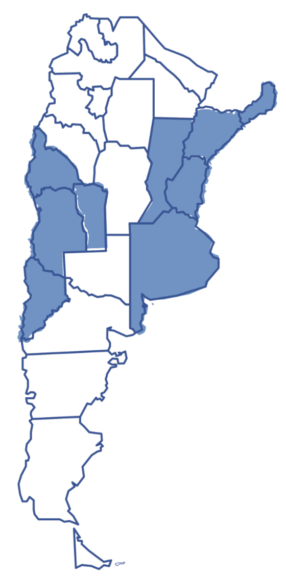 Provincias con cobertura educativa:  Entre Ríos, Santa Fe, Corrientes, CABA y Gran Buenos Aires, Mendoza, Misiones, Neuquén, San Luis y San Juan.